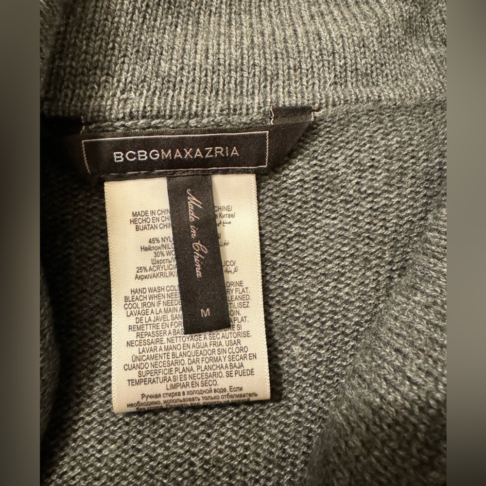 BCBGMaxAzria Sweater with Faux Leather Arm Patches - Picture 7 of 9
